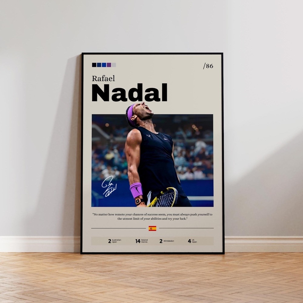 Rafael Nadal Poster, Tennis Print, Rafa Nadal Print Decor, Tennis Star